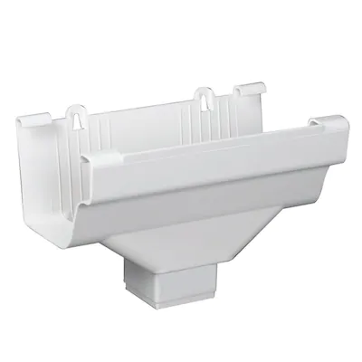 Amerimax Traditional 5-in x 9-in White K Style Gutter Drop Outlet